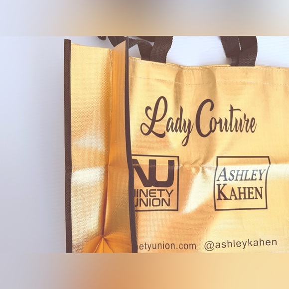RARE Lady Couture Gold Tote Bag | Ashley Kahen x Ninety Union Collab Shopper New - Picture 5 of 5